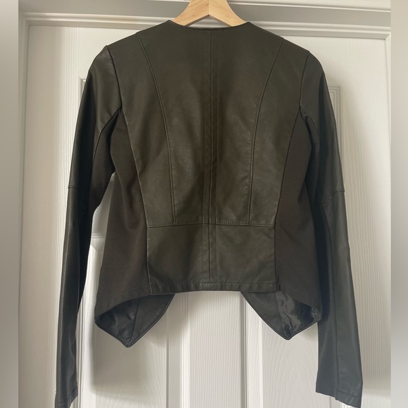 Dynamite Olive Green Leather Jacket - Picture 2 of 3